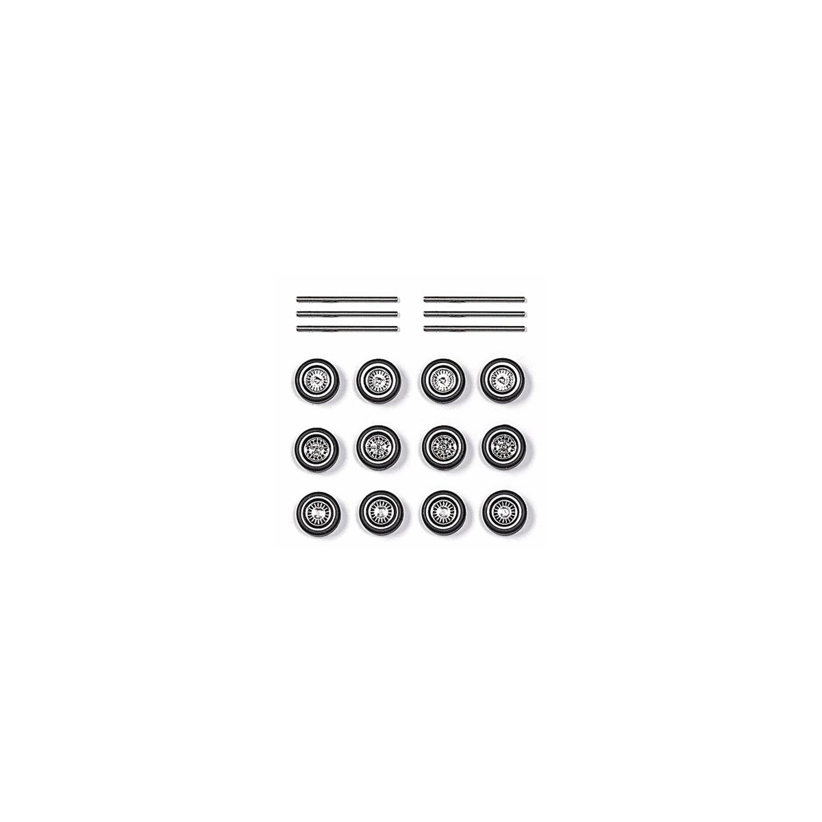 Noble Spoke Rim Set -- 4 Each of 3 Styles, HO, Busch Gmbh & Co Kg 49959