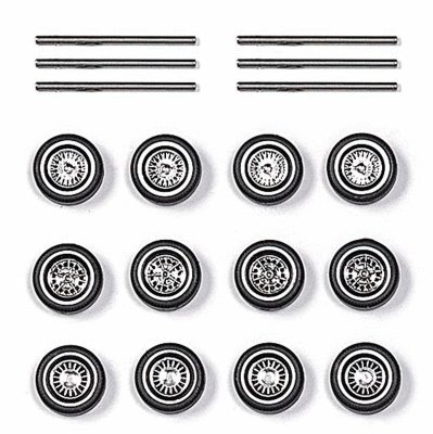 Noble Spoke Rim Set -- 4 Each of 3 Styles, HO, Busch Gmbh & Co Kg 49959
