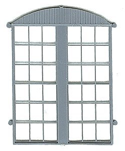 Roundhouse/Warehouse Windows w/Rounded Top Facia -- Scale 113 x 143′ 287 x 363cm pkg(3), HO, Grandt Line Products Inc 5307