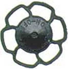Champion Peacock Type Brake Wheels pkg(8) -- Black, HO, Kadee Quality Products 2044