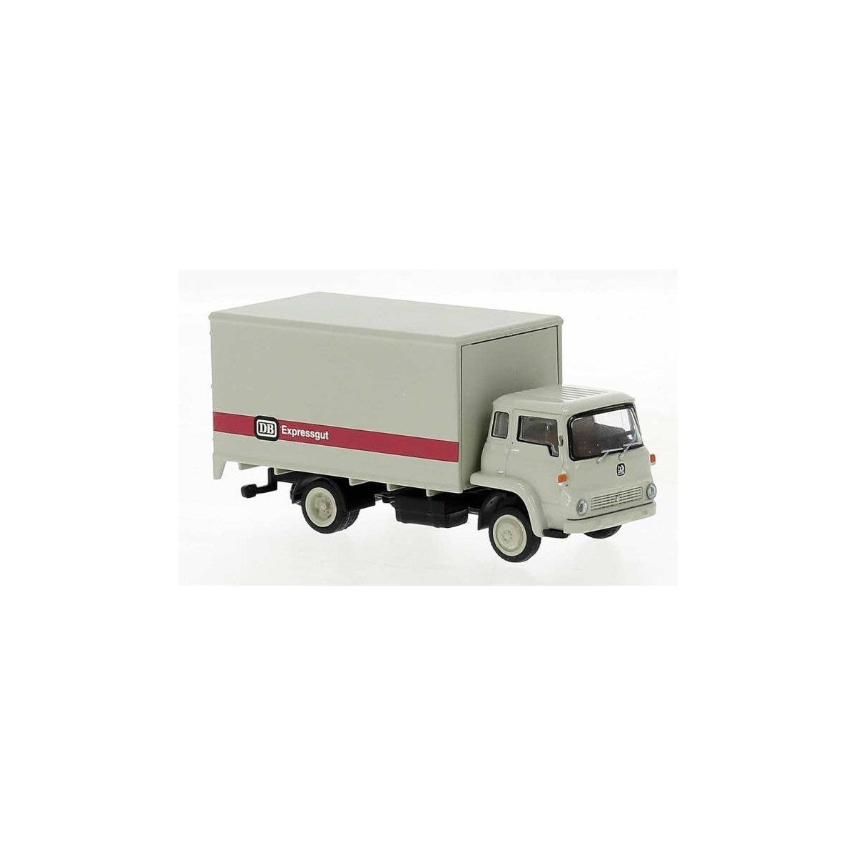 1960 Bedford TK Box-Body Truck - Assembled -- German Federal Railroad DB (beige, red German Lettering), HO, Brekina Automodelle 