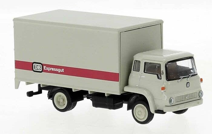 1960 Bedford TK Box-Body Truck - Assembled -- German Federal Railroad DB (beige, red German Lettering), HO, Brekina Automodelle 