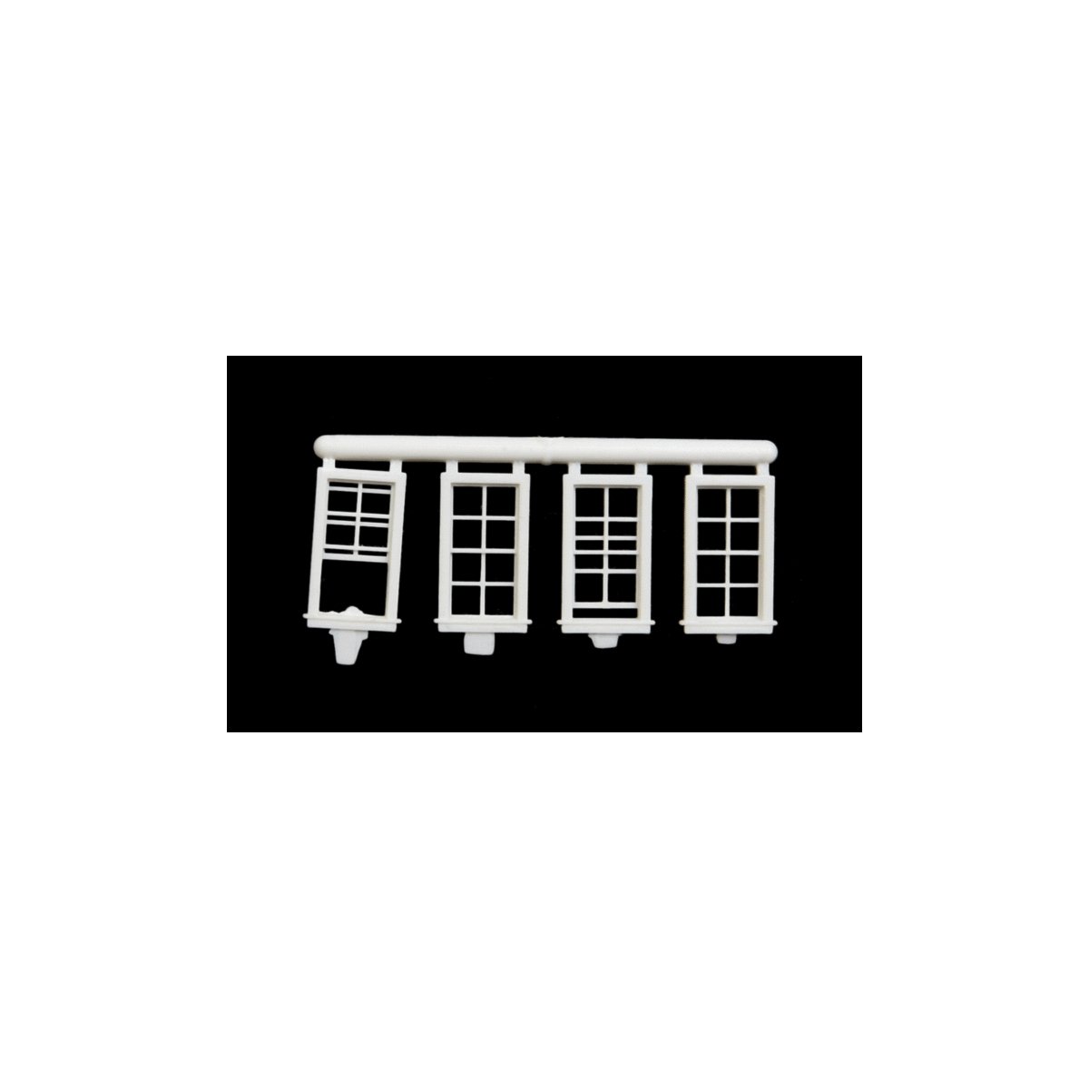 Windows -- 25 x 50′ pkg(8) 4 Closed, 2 Open & 2 Partially Open, HO, Micro Engineering 80067