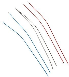 MU Jumper Cable .020` Vinyl 3` Long pkg(6) -- 2 Each Red, Blue & Gray, HO, Detail Associates 1513