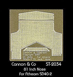 Safety Tread Kit Nose Only (Photo-Etched Brass) -- For Athearn SD40-2 w/81′ Nose, HO, Cannon & Company 2034