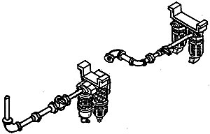 Salem Type Air Filter -- Air Dryer Filter w/Pipes & Mounts, HO, Details West 237