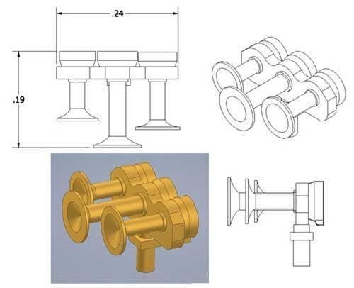 Nathan Air Horn -- M3H, HO, Cal Scale 667
