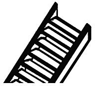 Styrene - Stairs pkg(2) -- 9/64` Height Between Treads, 25/64` Wide Between Stringers, 5` , All Scales, Plastruct Inc 90662