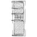 Door -- Roundhouse 14`6` x 19` w/Windows & Hinges, HO, Grandt Line Products Inc 5133