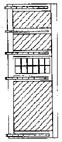 Door -- Roundhouse 14`6` x 19` w/Windows & Hinges, HO, Grandt Line Products Inc 5133