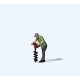 Individual Figure - Drilling the Ground -- Man with Auger, HO, Preiser Kg 28263