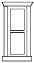 Window dbl hung 2-pane 4/, HO, Alexander Scale 2501