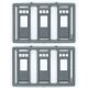 1 Lite Residential Door w/3 Lite Transom - pkg(6) -- 36 x 96` (Fits .45 x 1.15` Opening), HO, Tichy Train Group 8130