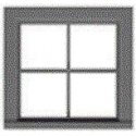 4-Pane Work Car Window w/Precut Glazing -- 36 x 36` Scale, Fits .65 x .63` Opening pkg(4), S, Tichy Train Group 3535