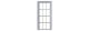 6-6 Double-Hung Window with Glazing and Shades -- 38 x 90` Scale (Fits .83 x 1.836` Opening) pkg, O, Tichy Train Group 2093