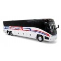 MCI J4500 Motorcoach Bus - Assembled -- International Stage Lines (white, red, blue, black), HO, Iconic Replicas 870466