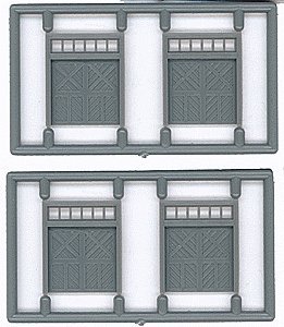 Doors - pkg(4) -- Baggage Door With Transom, N, Tichy Train Group 2515