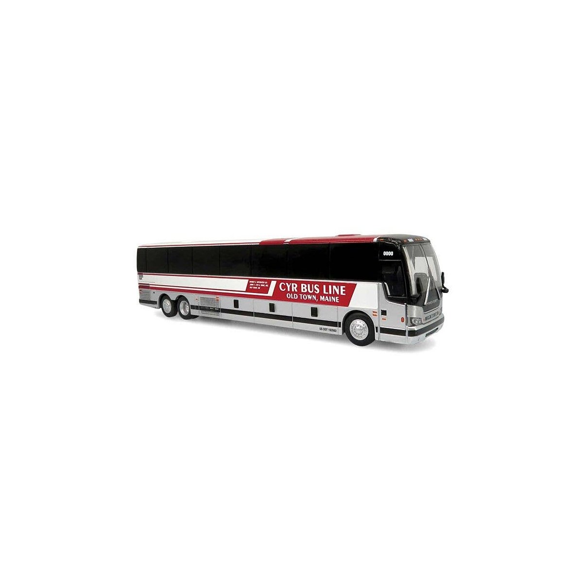 2022 Prevost H3-45 Coach - Assembled -- CYR Bus Tours (silver, black, red, white), HO, Iconic Replicas 870476