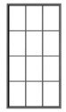 12-Pane Masonry Window with Precut Glazing -- Scale 64 x 126′ 162 x 320cm pkg(4), O, Tichy Train Group 2089
