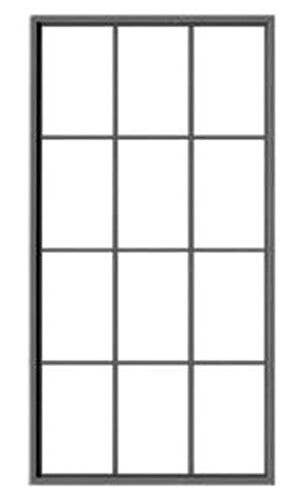 12-Pane Masonry Window with Precut Glazing -- Scale 64 x 126′ 162 x 320cm pkg(4), O, Tichy Train Group 2089
