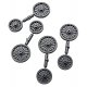 Circus Wagon Wheels -- Sunburst (Tableux/Parade) Type - Two Complete Sets, HO, Grandt Line Products Inc 5306