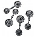 Circus Wagon Wheels -- Sunburst (Tableux/Parade) Type - Two Complete Sets, HO, Grandt Line Products Inc 5306