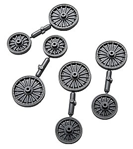 Circus Wagon Wheels -- Sunburst (Tableux/Parade) Type - Two Complete Sets, HO, Grandt Line Products Inc 5306