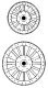 Circus Wagon Wheels -- Baggage/Plain: 36` Front & 48` Rear - One Complete Set, O, Grandt Line Products Inc 30
