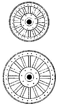 Circus Wagon Wheels -- Baggage/Plain: 36` Front & 48` Rear - One Complete Set, O, Grandt Line Products Inc 30