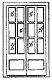 Door -- 6` 9` Assay Office Double Door w/12-Pane Window, HO, Grandt Line Products Inc 5022