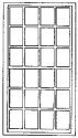 Rico Engine House Windows -- 24-Pane, Scale 4 x 8′ 122 x 244cm pkg(3), O, Grandt Line Products Inc 3712