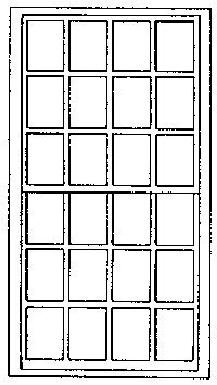 Rico Engine House Windows -- 24-Pane, Scale 4 x 8′ 122 x 244cm pkg(3), O, Grandt Line Products Inc 3712