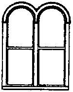 Windows -- Double Round-Top pkg(4), HO, Grandt Line Products Inc 5212