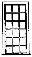 Window -- Engine House 18-Pane, Scale 42 x 91′ 107 x 231cm pkg(6), HO, Grandt Line Products Inc 5097
