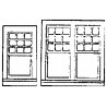 Windows -- Rio Grande Southern Depot Style: 10-Pane 24 x 44` & 20-Pane 51-1/2 x 51`, HO, Grandt Line Products Inc 5199