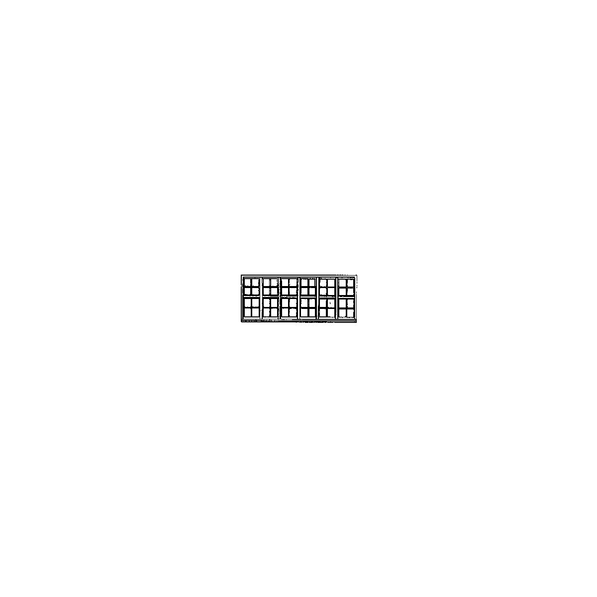 Windows -- 48-Pane Double Hung 186 x 70′, HO, Grandt Line Products Inc 5210