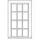 Double-Hung Windows -- 6-Over-6, Scale 30 x 56′ 76.2 x 142cm pkg(9), HO, Grandt Line Products Inc 5282