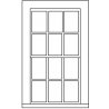 Double-Hung Windows -- 6-Over-6, Scale 30 x 56′ 76.2 x 142cm pkg(9), HO, Grandt Line Products Inc 5282