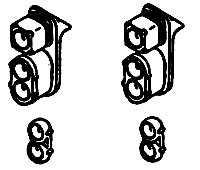 Headlight Sets - SP - Mars Lights, Pre-1958 Hood Units -- Double End pkg(8), HO, Details West 101
