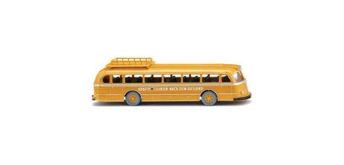 1951-1954 Mercedes-Benz O 6600 H Pullman Bus - Assembled -- Kraftpost (yellow, white, German Lettering), HO, Wiking 70002