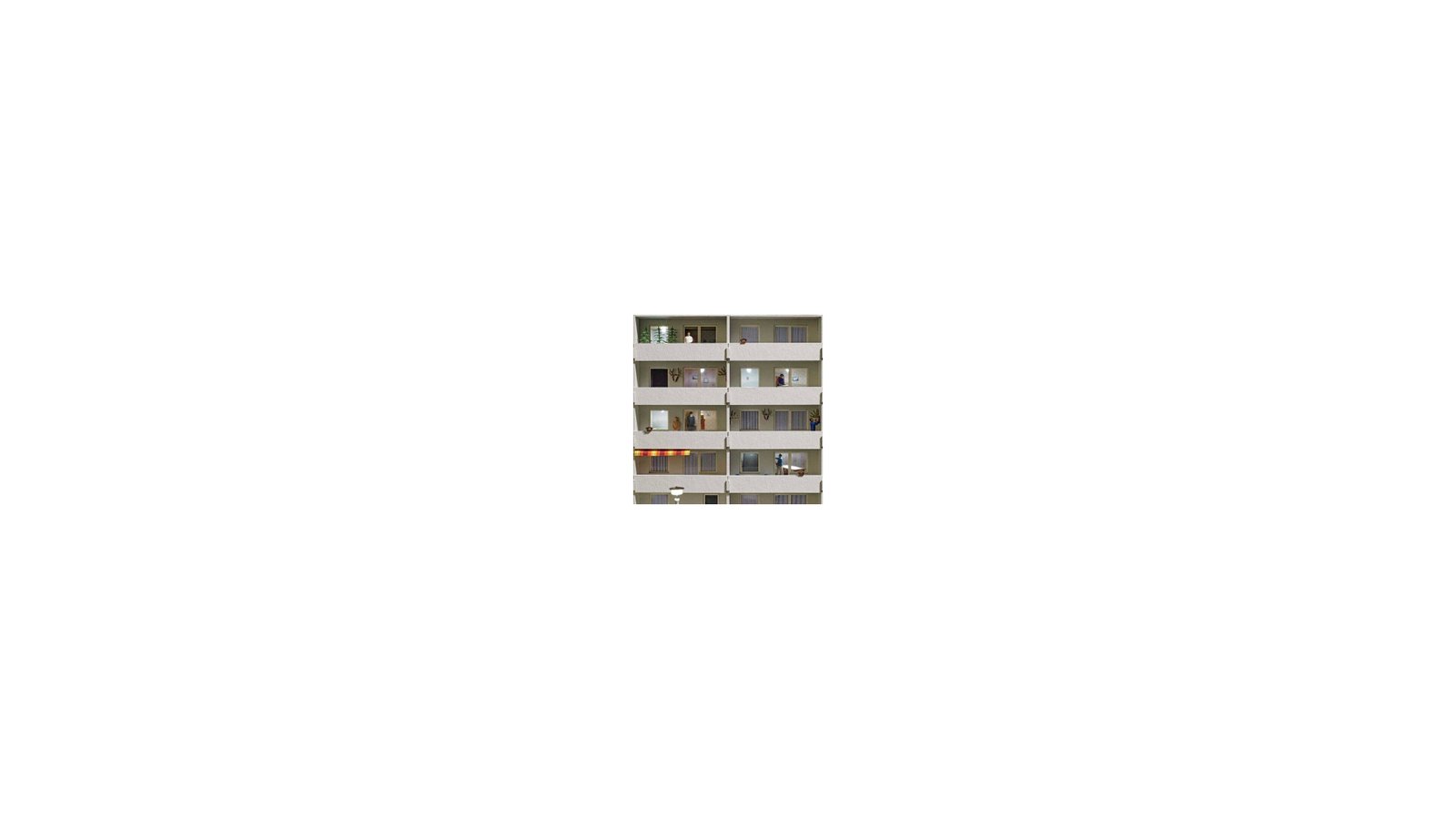 3 Apartment Interiors for WBS 70 Prefabricated Concrete Building -- Laser-Cut Kit with Interio, HO, Busch Gmbh & Co Kg 1990