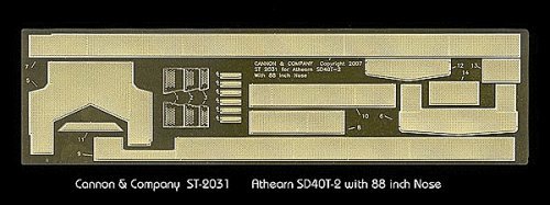 Safety Tread & Step Kit (Photo-Etched Brass) -- For Athearn SD40T-2 with 88′ Nose, HO, Cannon & Company 2031