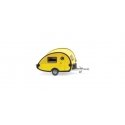 TB Camping Trailer - Assembled -- Yellow, HO, Wiking 9236