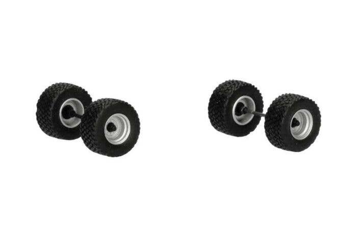 Heavy Duty Trailer Wheelsets for Krampe Bigbody 650 Trailer -- 8 Sets, HO, Herpa Models 54959
