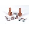 Mini-Tales(TM) Chimneys, Vents & Lights - Kit (Unpainted Metal Castings) -- Includes: 2 Each Chimne, HO, Monroe Models 2304