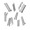 Steps & Ladders pkg(4), HO, Central Valley 1602
