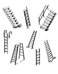 Steps & Ladders pkg(4), HO, Central Valley 1602