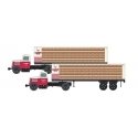 IH R-190 Tractor, Flatbed Trailer, Load 2-Pack - Assembled - Mini Metals -- Kamm′s Beer (red, white), N, Classic Metal Works 5