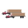 IH R-190 Tractor, Flatbed Trailer, Load 2-Pack - Assembled - Mini Metals -- Kamm′s Beer (red, white), N, Classic Metal Works 5