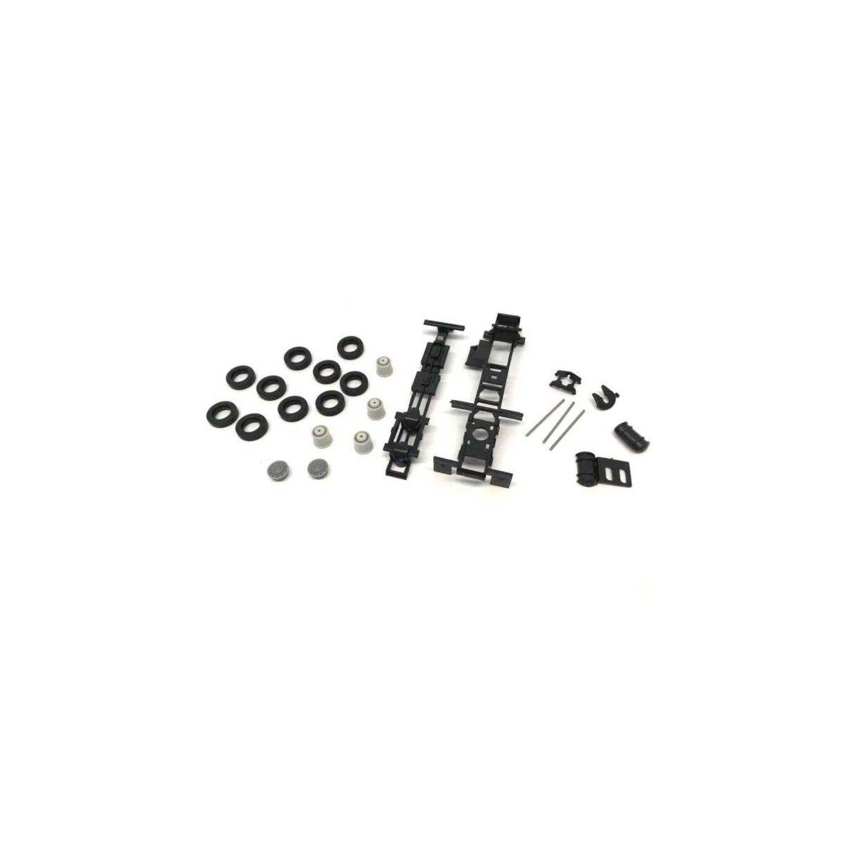 Kenworth-Peterbilt-GMC Short Chassis - Kit -- Unpainted Black, HO, Herpa Models 5484